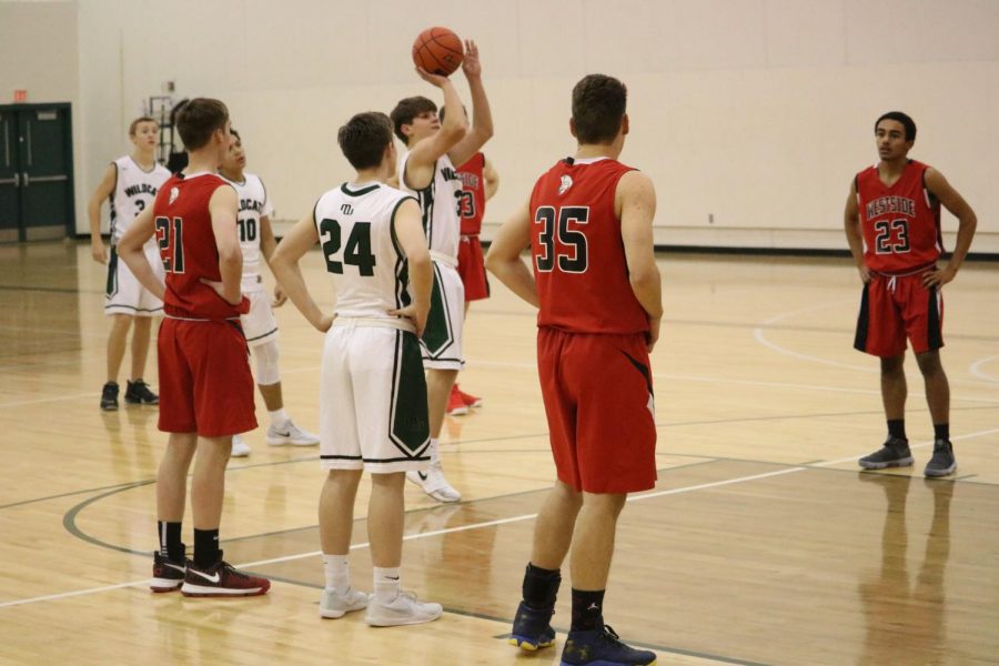 Sophomore Max Anderson shooting a free-throw