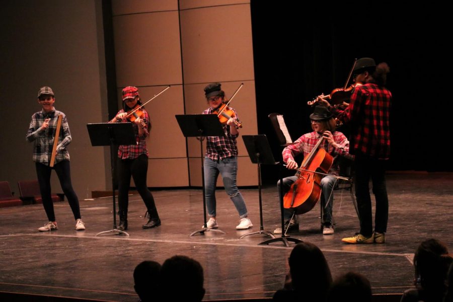 Instrumental group Fedoras and Flannels won second place from the audience.