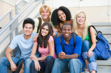 Common college brochure picture attempting to show diversity.