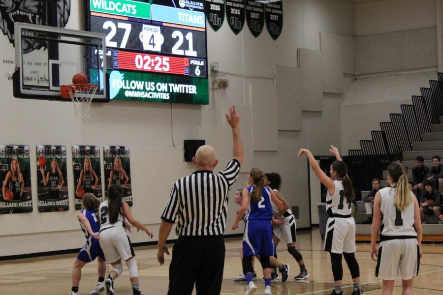 Freshman Jetta Hoffner scores a free throw in the fourth quarter to help pull off a Wildcat win.