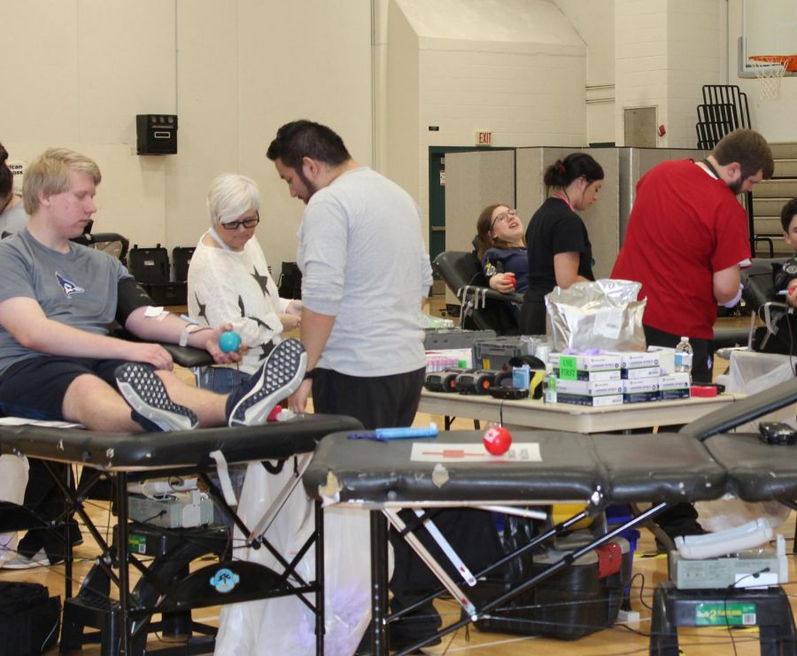 Several students participated in the Jim Johnston Memorial Blood Drive on Friday, May 3. Photo by Olivia Edwards.