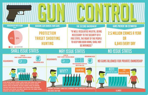 Pictured above is an info graphic of gun control laws.