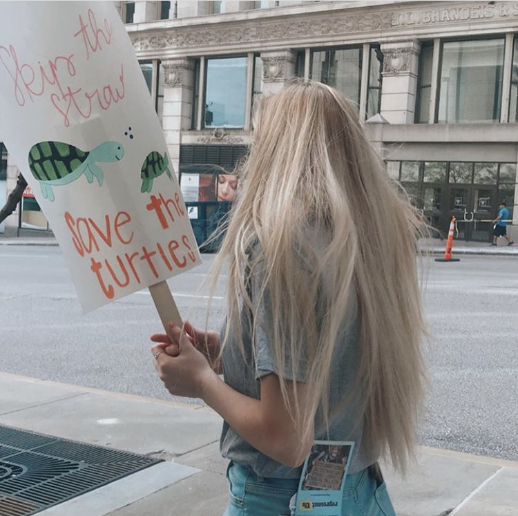 In downtown Omaha, junior Kelsie Hansen is seen skipping class and advocating for the climate. Many students around the city area came together for the climate strike. “If more people start talking about climate change, then it allows for the topic to be seen by more people,” Hansen said. “It also makes representatives listen and convince them in the right way to help them help  the climate.”
