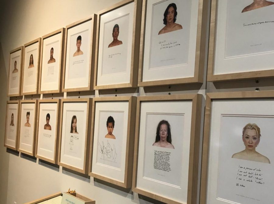 Along one wall of the exhibit hangs portraits of several multi-ethnic individuals. Their ethnicities are listed, and then, in their own handwriting, they wrote about how they define their race and themselves. “There wasnt any defining features that are distinct through race,” Skoumal said. “Fingerprints can’t even be differentiated through race.”