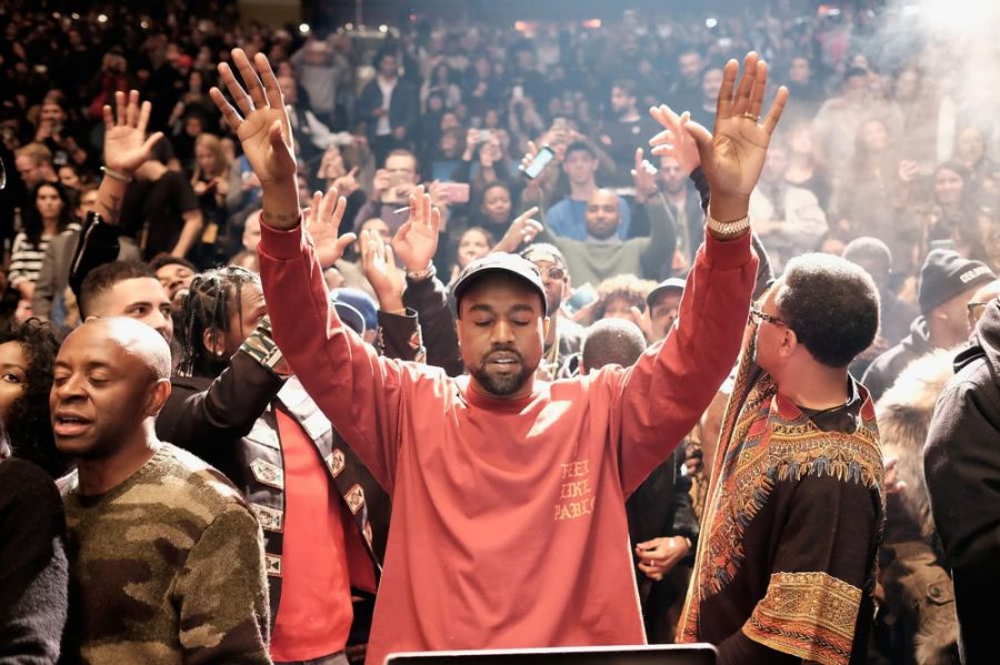 Kanye West celbrating at his listening party for his 2016 album The Life of Pablo. Kanye has made very little music since then, including 2018s Ye and Kids See Ghosts.