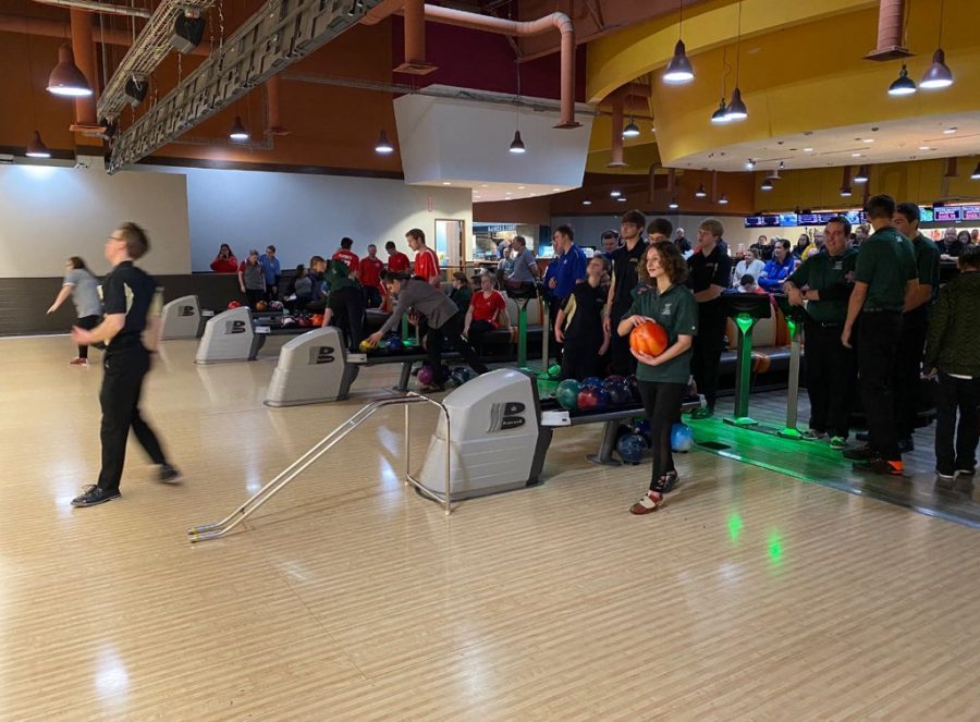 Millard West Unified Bowling team bowls in various lanes and competes to knock down the most pins. 