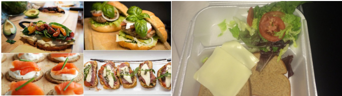 On the left is a picture of the food that was promoted by the creators of the Fyre Festival in their social media advertisements. On the right is the “five-star” meal that attendees actually received.
