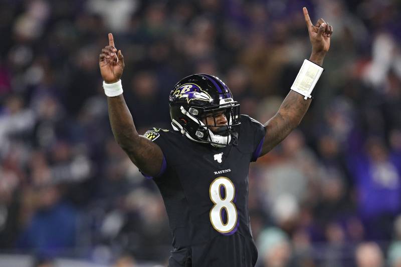Lamar Jackson celebrates a touchdown in the Ravens’ Week 11 game against the 49ers. The Ravens would win 20-17 on a field goal as time expired. Both teams were at the top of the league when the game took place, and it certainly lived up to the hype. 