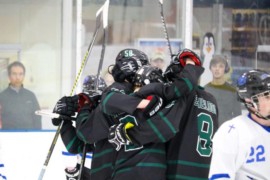 The Wildcats celebrate over a goal against Creighton Prep earlier in the season.