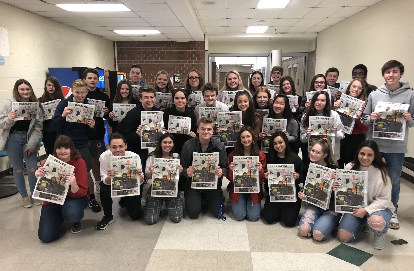 The staff and I show off our newly-printed Volume III Issue II edition of the CATalyst Newspaper. Although stressful, designing the newspaper was always so rewarding when the final product was put together and printed.