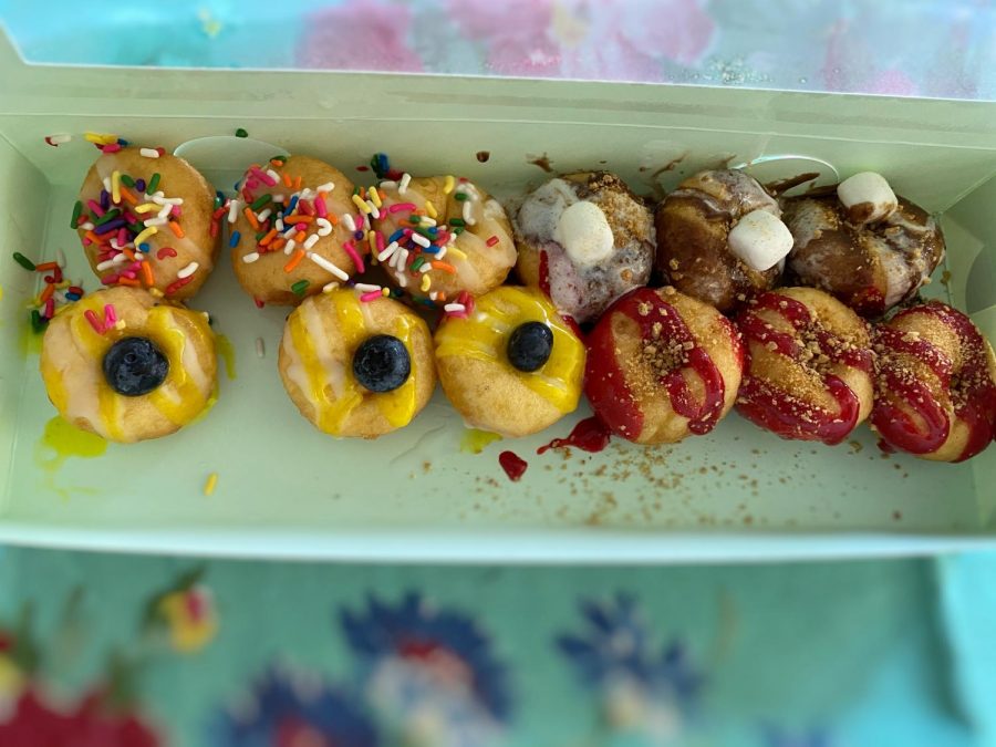 The doughnuts from Dapper Doughnut. Birthday cake, S mores, Lemon, and Strawberry Bella. They were one of the best treats Ive had in a while. 