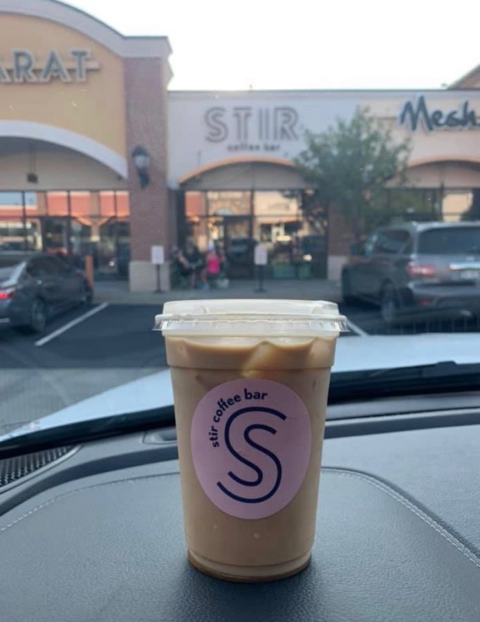The Iced Honey Vanilla Coffee pictured by the store front in Legacy. The drink was the perfect blend of the two flavors. 
