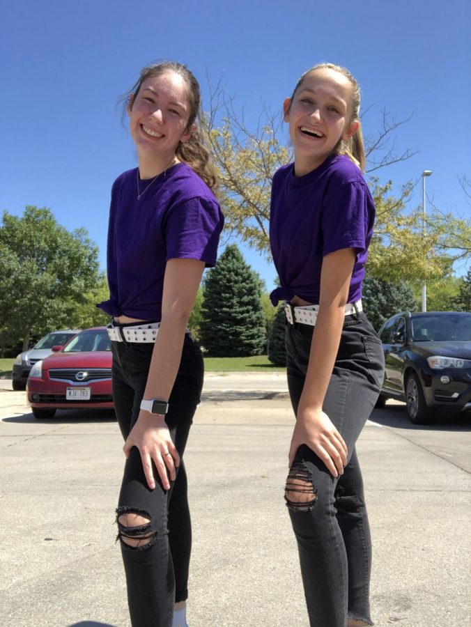 Above is a picture of Bersch and Hennessy in their favorite outfit of the year. They are wearing Black ripped jeans, a white belt and a purple tee shirt. “Purple is both of our favorite colors,” Bersch said. “And we think the outfit is overall very cute and matches our style really well.”
