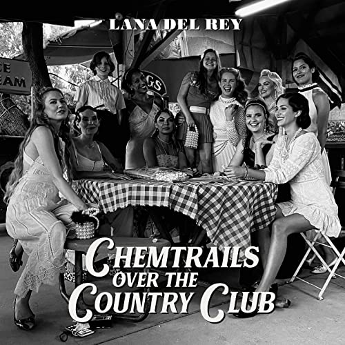 Lana Del Ray gathers with her friends to strike a pose for the “Chemtrails Over The Country Club” album cover. 