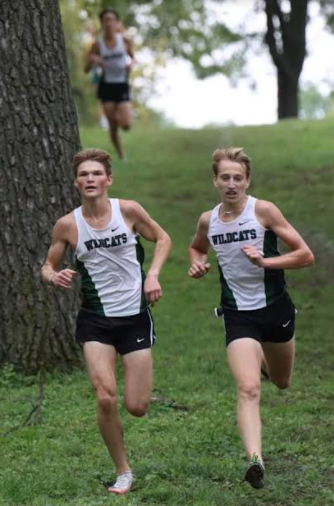 Seniors Seth Fey and Sam Kirchner finished within two seconds of each other and ran with each other throughout the race. They pushed each other throughout the race and were determined to stay up front. “Sam and I don’t like to lose to other teams,” senior Seth Fey said. “When we are next to each other in a race we stick to one another and try to break away from the other teams.We always help motivate and push each other to achieve limits we couldn’t do before.”