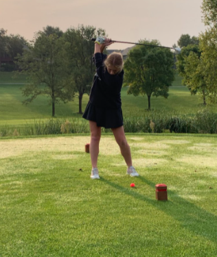 Senior Brooklin Oltman plays at the Well West invite at Willow Lakes. This is her last tournament of the whole golf season, and she did very well. “Playing at my last tournament made me kinda sad,” Oltman said. “I enjoyed this whole golf season and I’m glad I ended the season with a good tournament.”