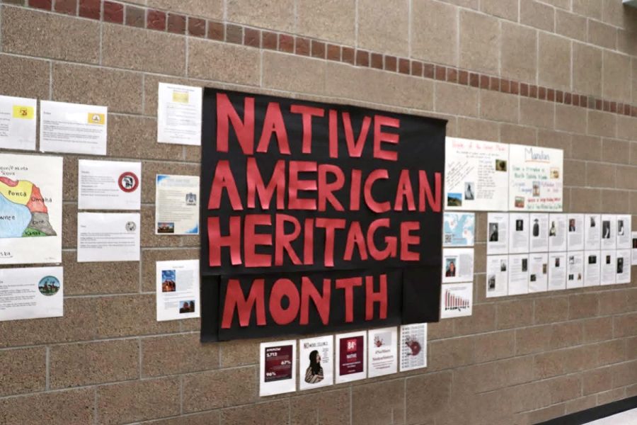 Showcased in Millard West’s main hallway posters and informative displays were viewed by students and faculty to gain knowledge about the injustices experienced by Native American cultures. After spending weeks preparing the display, Justice and Diversity League students were prepared to shine these injustices into the spotlight. “Our goal with the display was to engage people in something as small as a story or journey of a Native American leader,” Justice and Diversity League sponsor Bryant Bull said. “Perhaps if just one student reads something about a Native American figure on that wall, it will spark their curiosity. It is not intended to be a thorough look into Native American culture because there are hundreds of them, but if we show you a little bit during this month it promotes a sense of inclusion and acknowledgment among students and faculty.”
