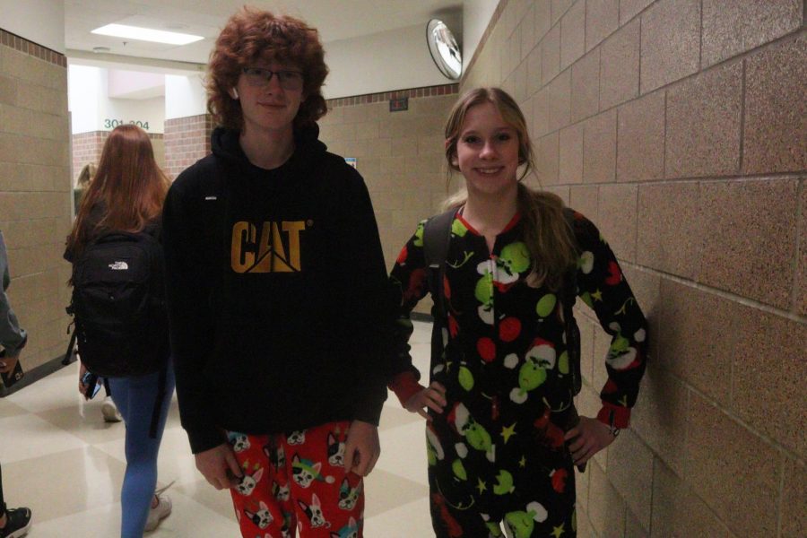 Sibling duo senior Riley Spence and freshman Will Spence take on pajama day together.