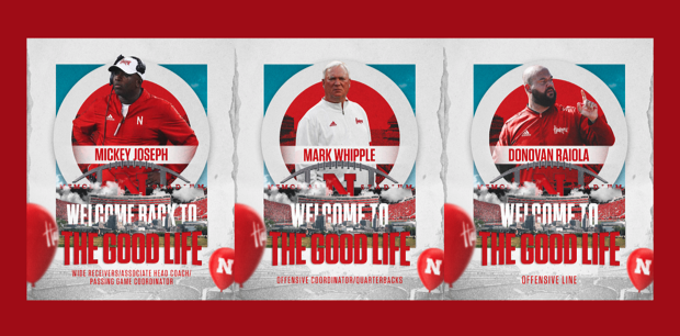 These three coaches, Mickey Joseph, Mark Whipple and Donovan Raiola, are the three most recent hires for Nebraska football. All three have coaching or playing experience at a higher level, and it is a great sight to see these men as the new faces in Husker Football. 