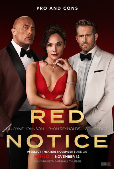Red Notice hit select theatres on Nov. 6 and aired on Netflix on Nov. 12 featuring a very popular cast such as Dwayne “The Rock” Johnson, Ryan Reynolds, and actress Gal Gadot. 