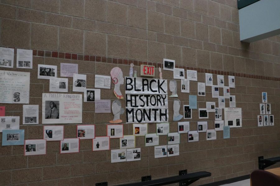 Throughout the month of February, Millard West, alongside the rest of the country, celebrates Black History Month. The Justice and Diversity League put up a display in front of the library on Feb. 1 that includes a timeline of Black historical figures, graphics, informational posters and interactive book QR codes for students to learn from. “Mostly its informational and designed for anyone to stop by anytime and take a look,” social studies teacher and Justice and Diversity Leauge sponsor Bryant Bull said. “So its not necessary for a person to read everything we included in one sitting. We hope people will stop by multiple times this month.” 