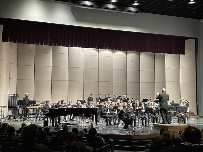 Millard West concert band, symphonic band and wind ensemble come together for their last performance of the year in the auditorium. The concert was the seniors’ final time on stage. “There were some hiccups here and there, but thats just kind of how it goes, and we recovered really nicely,” senior Sophia Hakeman said. “It was overall a really good performance. The “Irish Tune” was like tradition so that was really nice to finally be able to play.”
