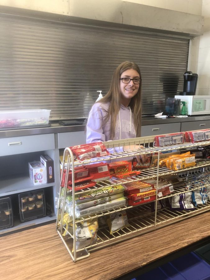 Freshman Lauren Joseff and other students help in concession stands at Millard West sporting events.