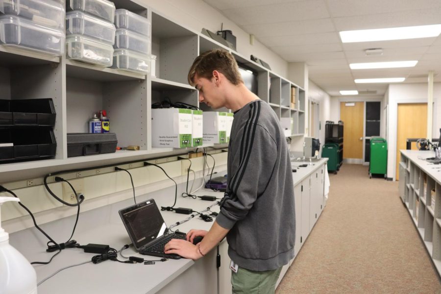 Senior Dillon Ceass spends the remainder of his time at Millard West interning in the tech office. His internship has let him gain experience that he will exploit in his college classes as well as future careers.
