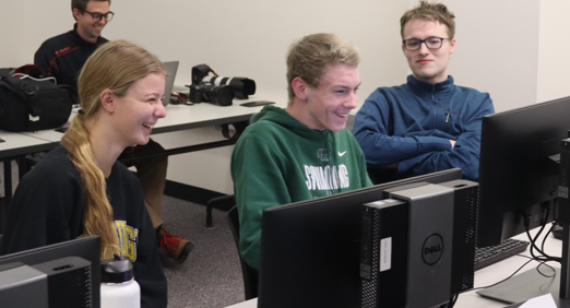 The team that placed first in the Programming Competition, “teamScores[me] > teamScores[you]” composed of senior Thomas Cooper, senior Jillian Weland, and senior Noah Wilber. The eventual second place finisher did not have enough points to wager to hold their first place spot, as the final question acts like a Final Jeopardy.  “I think working in a team is best,” first place finisher and senior Jillian Weland said. “We are able to talk and bounce ideas off of each other which makes us more successful.”