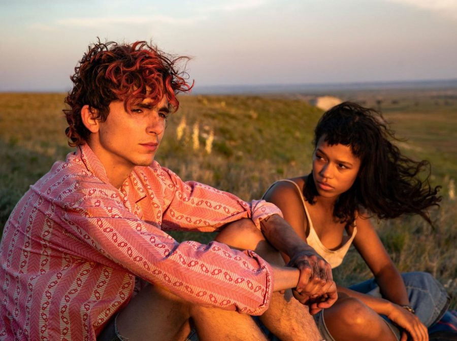 Actors Timothee Chalamet and Taylor Russell portraying characters Lee and Maren Yearly.