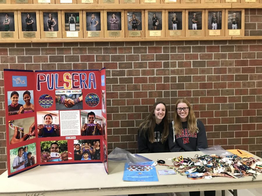 Spanish Honors Society students sell handmade bracelets during lunch for $7. 