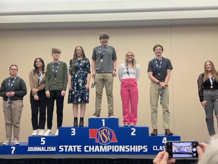 Junior Logan Moseley wins first place for his News Broadcast story, “Vote YES for MPS.”

“It was very cool hearing my name get called up,” junior Logan Moseley said. “Once they called second place, everyone kind of looked at me— it was just very cool and surreal.”