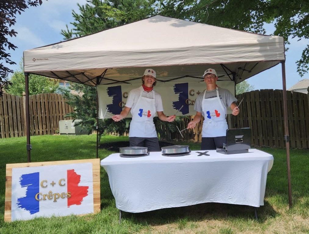 With everything they need, juniors Caden Lentz and Casey Olson started their business, C+C Crêpes, this past summer. All the Crêpes are fresh and made on-site at each farmer’s market since the batter only lasts for 48 hours. “We would like to be able to sell more during the spring and fall,” Lentz said. “But because me and Casey are involved in many sports and other activities, we do the majority of our markets in the summer.”