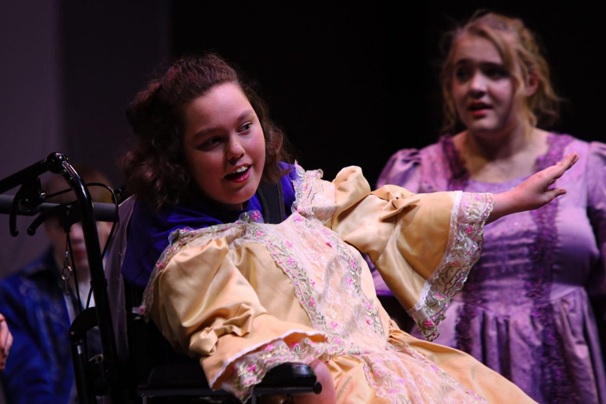 Senior actress Kareaden Farruggia steals the stage with her beautiful wheelchair-ography. "I had my buddy with me the whole time," Farruggia says. "We had lots of fun performing." 