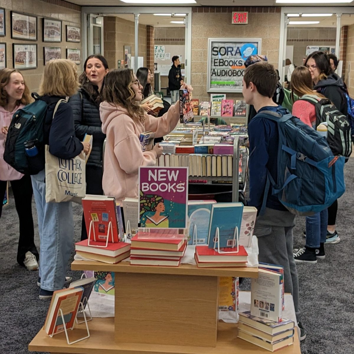 The first-ever book swap was a success, with many students rushing into the library early in the morning to trade out their books. “This is all new,” librarian Amanda Gehrke said. “And its not just kids participating, its teachers too, which is great. Theyre bringing home books for their kids, and so its really promoting literacy for everyone.”