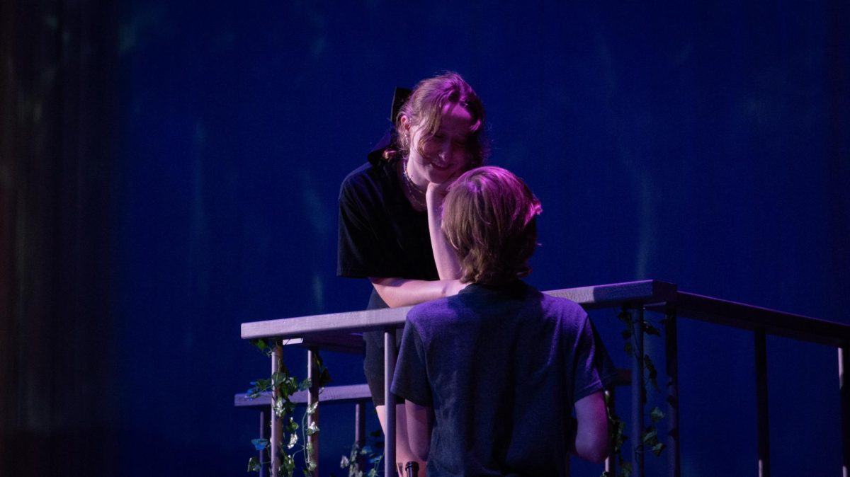 Running lines for the last time before performing, senior Lily Lane and sophomore Henry Hudson practice the balcony scene. Both actors are working on showing the love their two characters have for each other and paying extra attention to scenes like this.“I love it. It's the first time I've ever auditioned for a play so it was quite a surprise,” senior Lily Lane said. “My favorite part of playing Juliet is all her costumes. It makes me feel so pretty and I love my character voice.”
