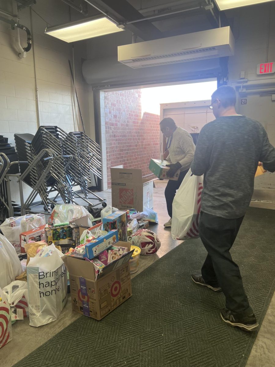 During flex time on December 11, 2024, gifts from the school's angel trees were collected. Students and teachers began to pile gifts together by the band doc, in order to load up a truck that would take the gifts to their destination. “I like that I can pick out items I would have enjoyed as a child,” sophomore Grace Heftie said. “I try to imagine little kids’ reactions to the gifts given to them. I know there's people not as fortunate as me, so I really enjoy trying to help people that might not have much for Christmas.”