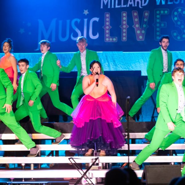West In The Groove performs their show on stage.

Photo from Millard West Showchoirs Instagram