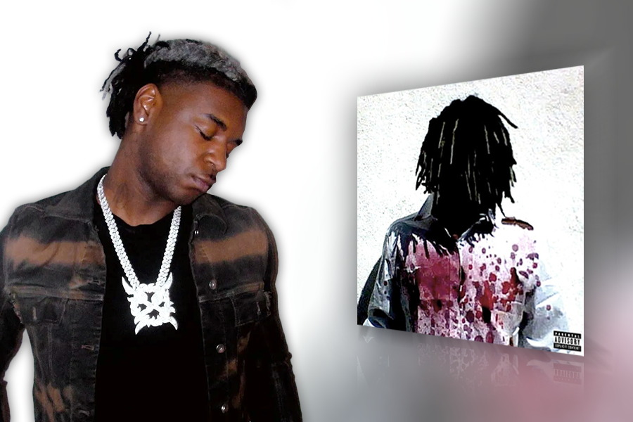An artistic representation of the album’s release, including Ken Carson to the left and the “More Chaos” album cover to the right.