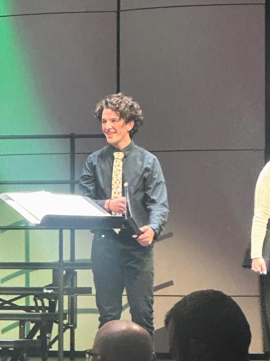 Houser is getting ready to play his song in front of a full house at the last choir concert of the year. He is excited to perform his song in front of many of his friends and family. “I was so fortunate to have the opportunity to perform something I had been working on for so long with people I love,” Houser said. “I can’t wait to continue composing and arranging.”